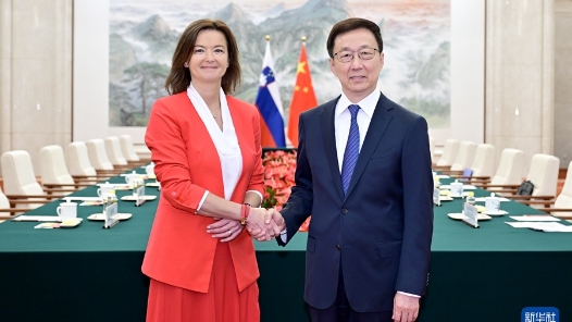 韩正会见斯洛文尼亚副总理兼外长法永